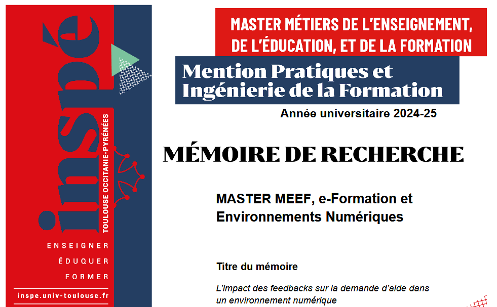 Mémoire de recherche (Master 1)